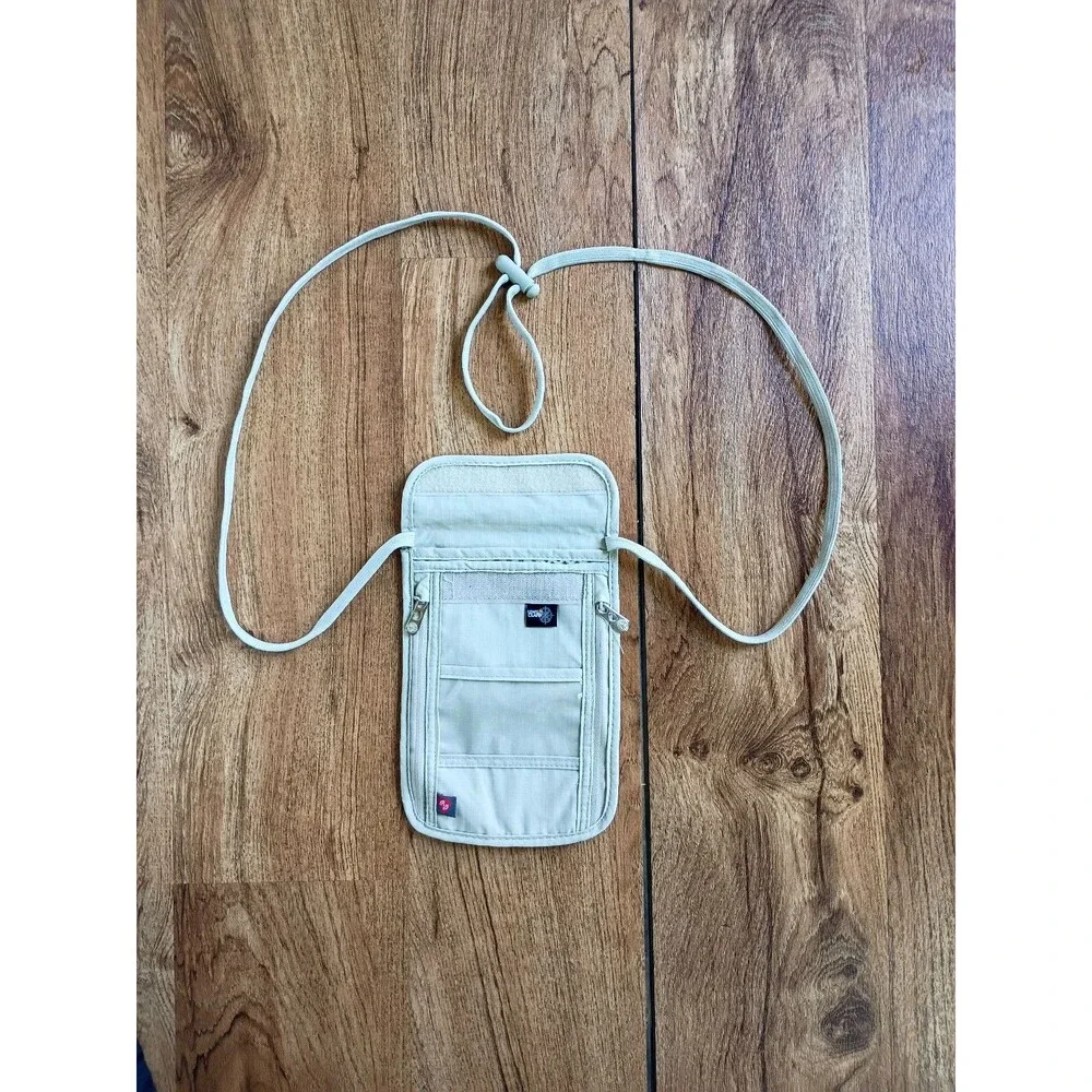 Lewis N. Clark RFID Neck Wallet Passport Holder Beige